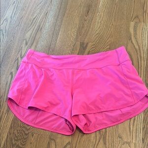 Lululemon Athletica Pink Athletic high rise speed ups 4 inch